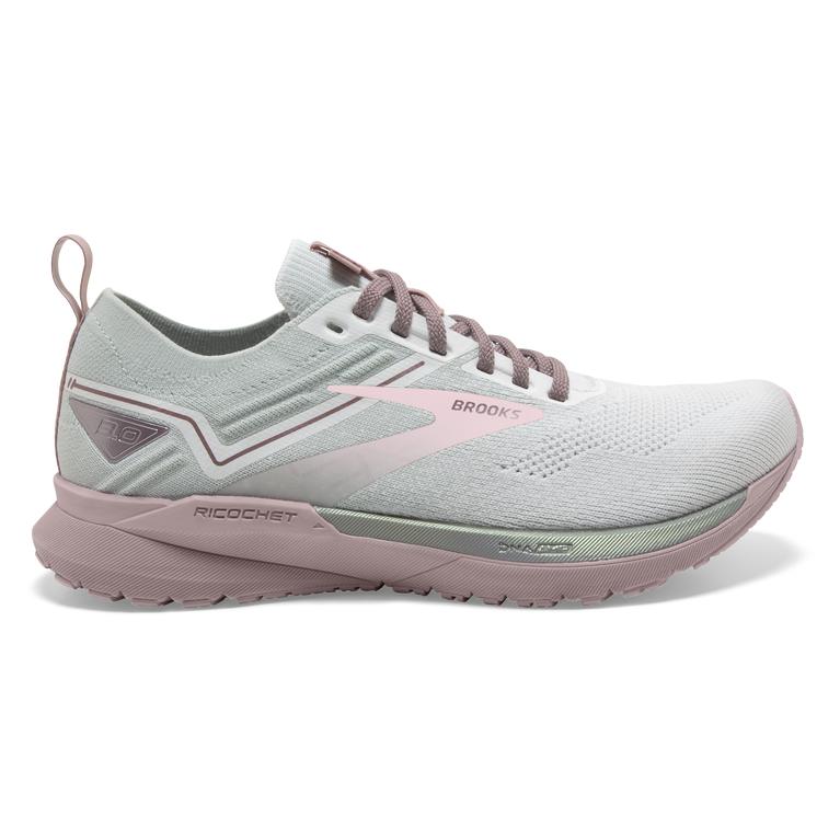 Brooks Ricochet 3 - Womens Lightweight Road Running Shoes - White/Ice/Primrose Pink (46731YTND)